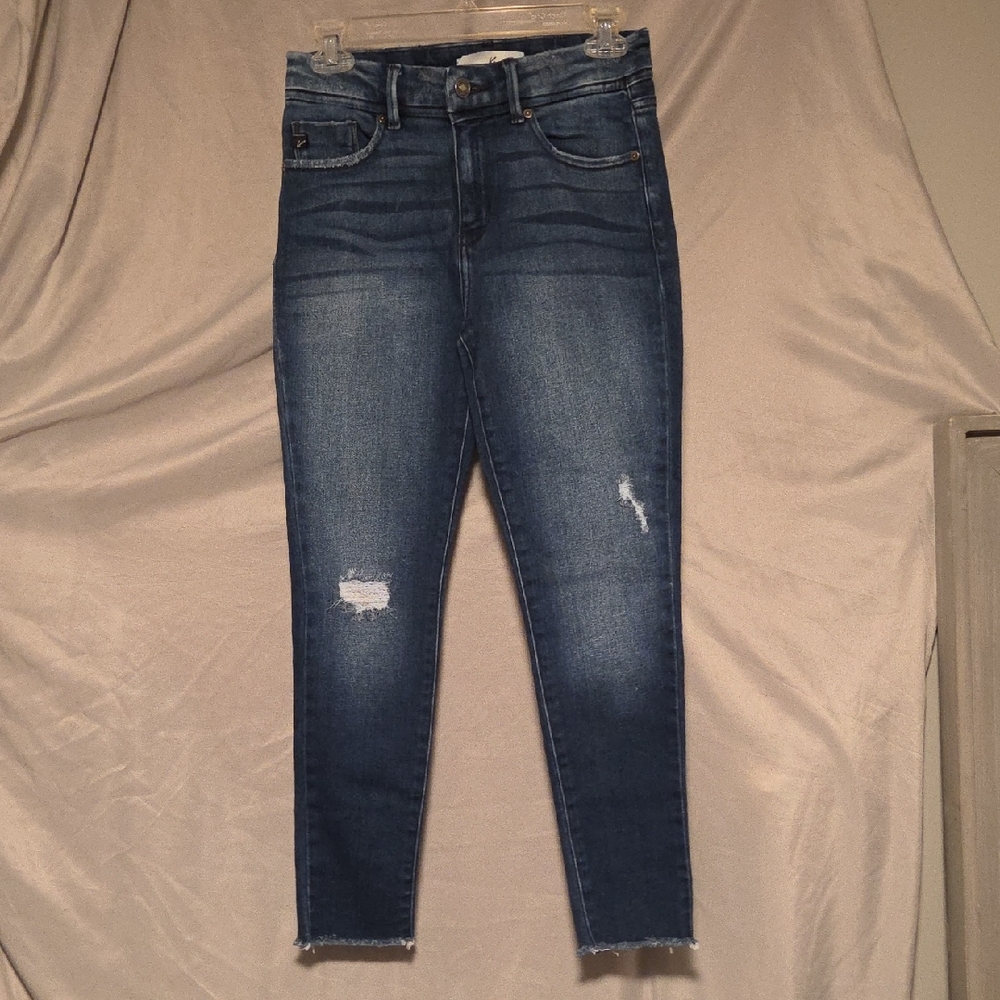 KanCan Dark Blue Distressed Ankle Jeans